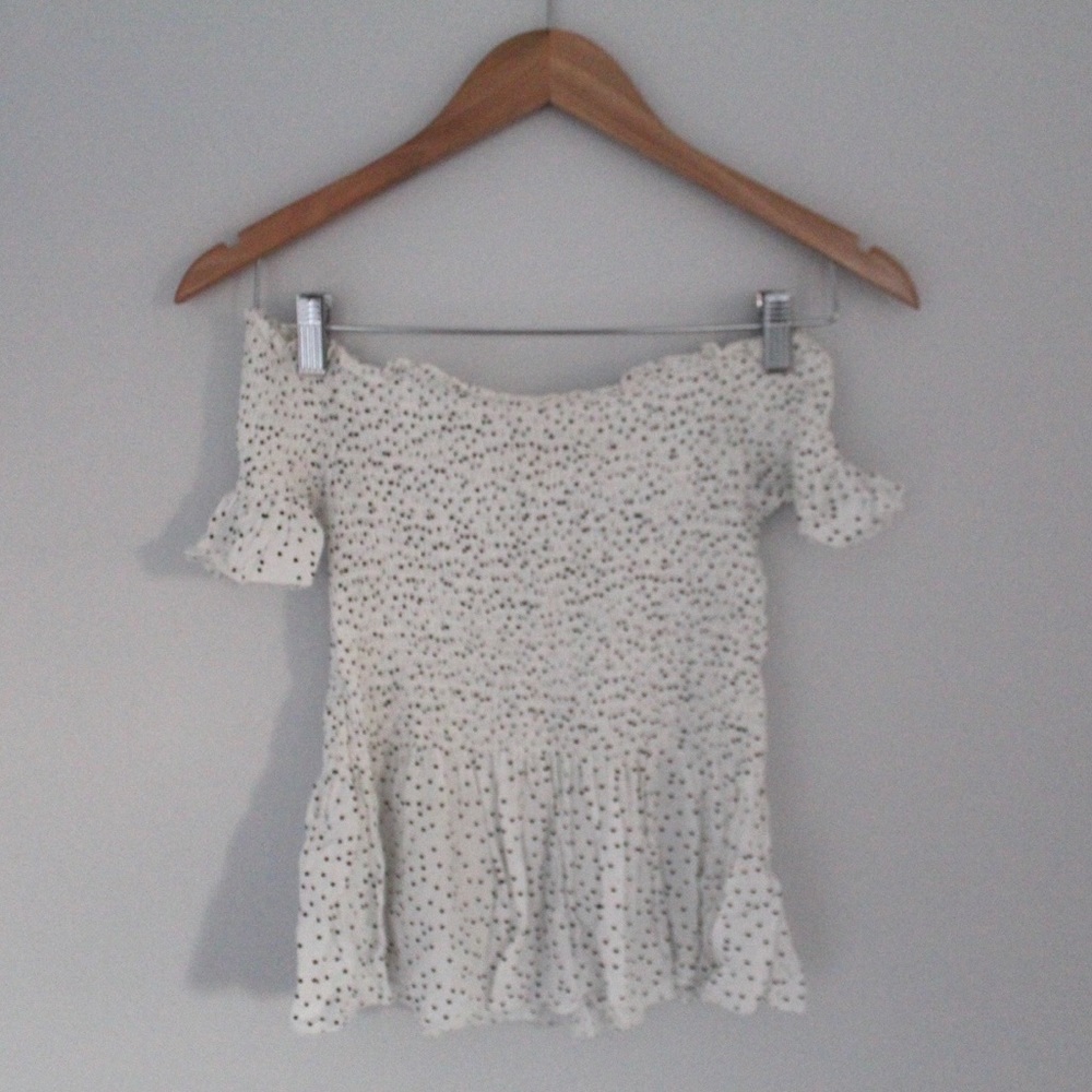 NEVER WORN White & Black Blouse